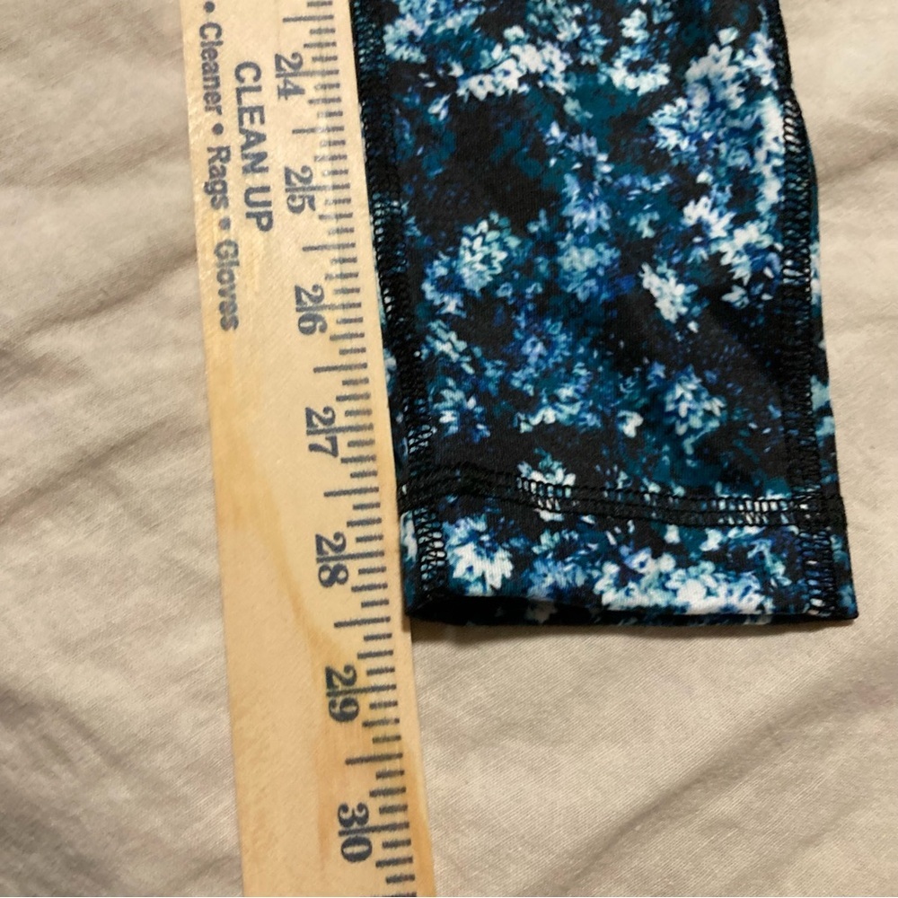 ZELOS Blue and Black Floral Leggings - Picture 4 of 14